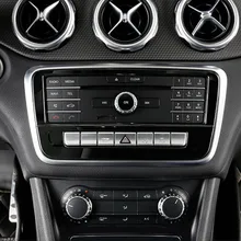 Черный центральной консоли рамка для CD декоративная крышка Накладка для Mercedes Benz GLA X156 CLA C117 класс W176 2013- Нержавеющая сталь