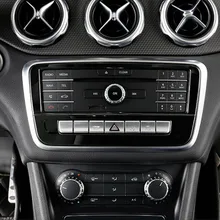 Black Center Console CD Frame Decoration Cover Trim For Mercedes Benz GLA X156 CLA C117 A