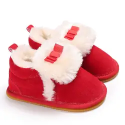 Осень мягкие детские Сапоги и ботинки для девочек теплая Обувь для малышей без шнуровки для маленьких девочек Обувь теплые зимние ботинки