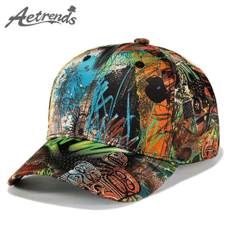 [AETRENDS] 2018 New Vintage Graffiti Design Baseball Cap Men Women