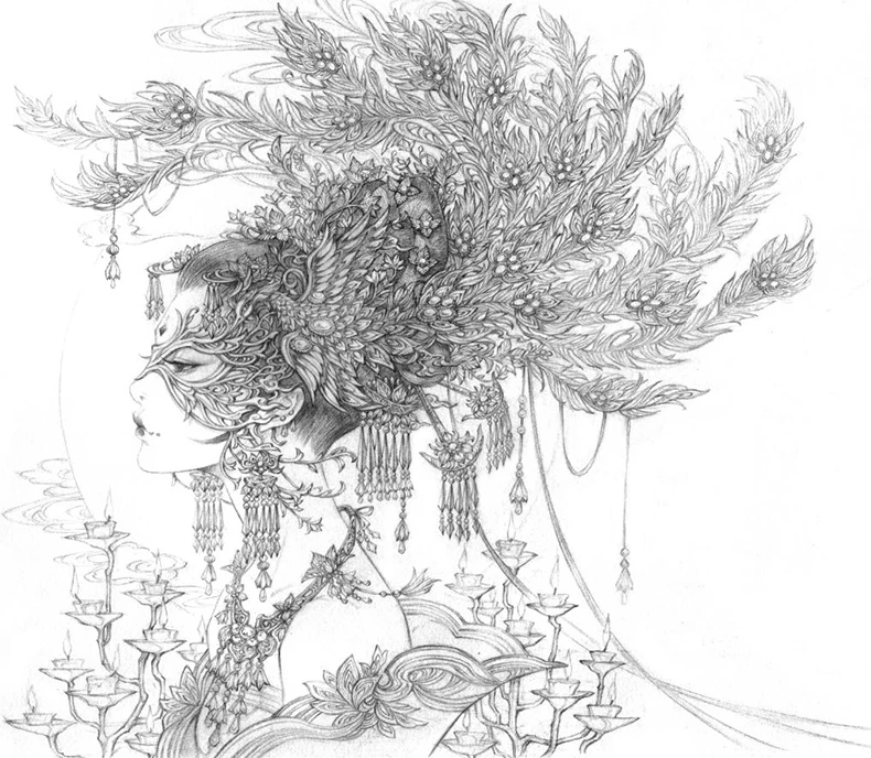 Aesthetic Ancient Style Painting Line Drawing Collection Book Comic Character Copying Coloring Book Home Garden Store Drawing
