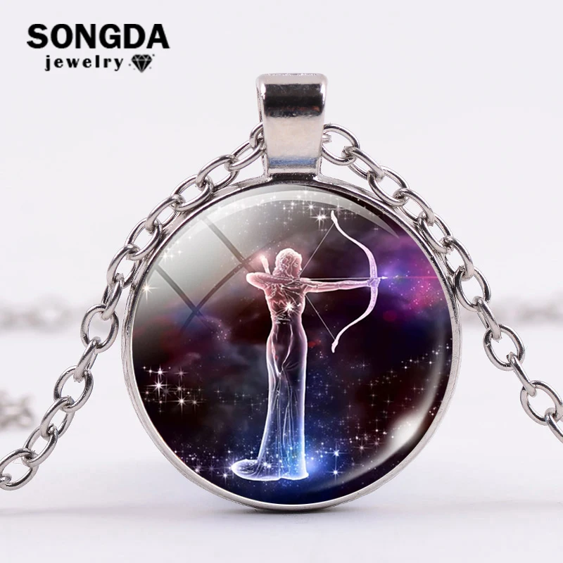 

SONGDA 12 Constellation Necklace Gemini Taurus Libra Scorpio Zodiac Sign Galaxy Pendant Necklace Women Men Jewelry Birthday Gift