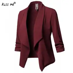 2018 новые модные женские туфли Slim Fit Blazer пальто куртки костюмы для маленьких на осень-зиму кардиган с длинными рукавами пальто работа Blazer