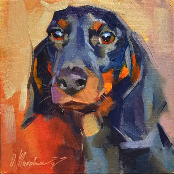 Custom Dog Oil Painting, Custom Pet Por wall art modern ...