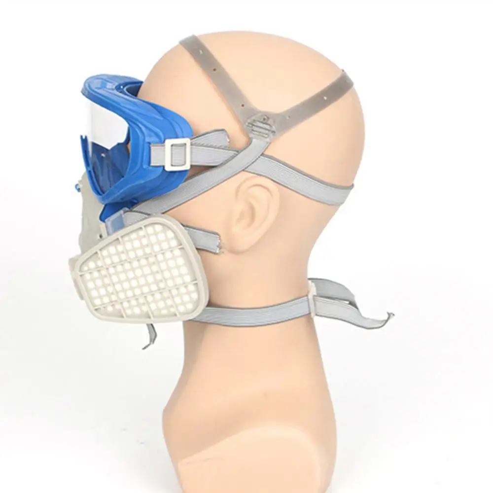 

Full Face Respirator Gas Mask Goggles Dust Mask For PM Filtering Chemistry Prevention PM and dust Adjustable strap