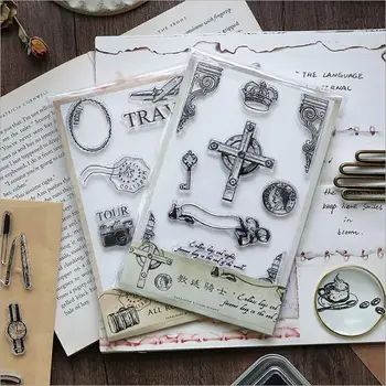 

1pc X Retro Series Transparent Clear Silicone Stamp/Seal for DIY Scrapbooking/photo Album Decorative Clear Stamp Sheets