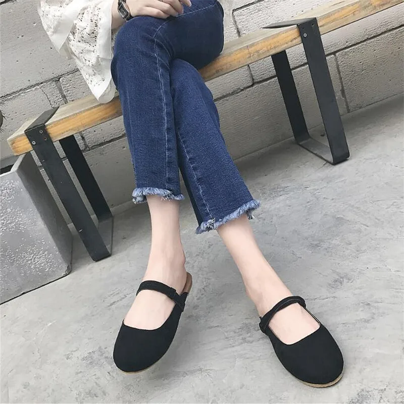 

Casual Flats Women Spring Summer Slip On Round Toe Sandals Summer Slippers Daily Loafers