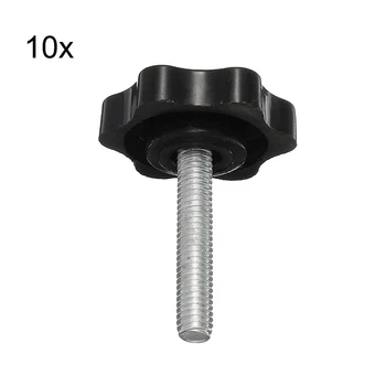 

Suleve M6TS1 10Pcs M6 30mm Star Shape Head Thread Knurled Thumb Screw Clamping Grip Knob Screw