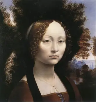 

High quality Oil painting Canvas Reproductions Portrait of Ginevra Benci (1474)by Leonardo Da Vinci Painting hand painted