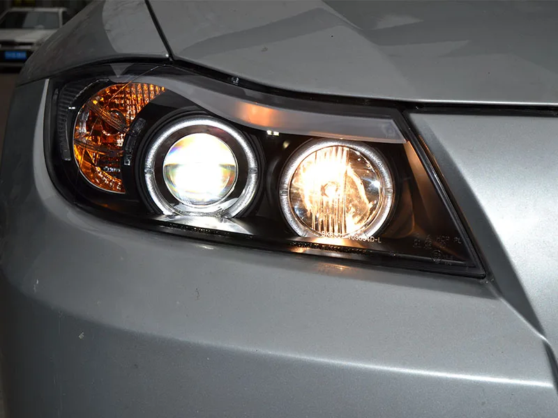 Светодиодные фары проекторы V1 Angel eye для BMW 3 Series E90 318i 320i 325i автомобилей модели Halo