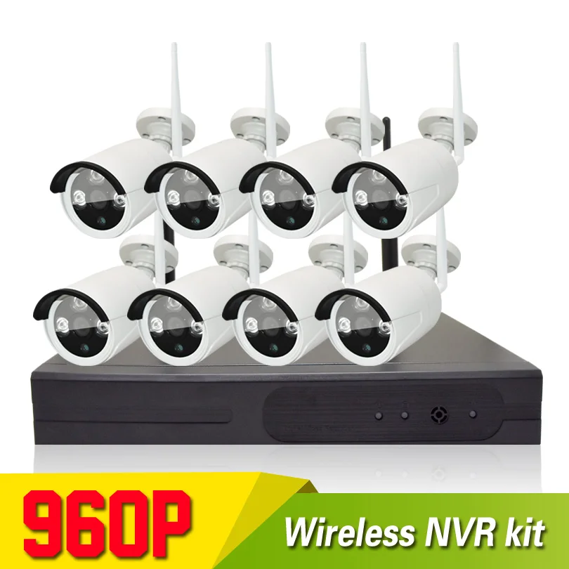 

CCTV Home Security Camera System Wireless P2P NVR 8 Camera HD 960P 20m Night Vision IP Video Suveillance Wifi CCTV Kit