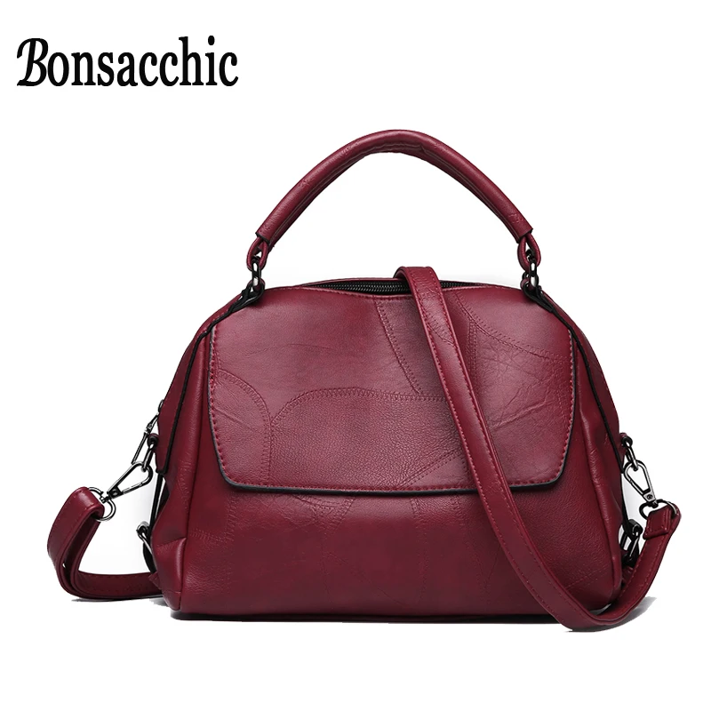 Bonsacchic мягкая искусственная кожа Малый Для женщин Сумки женские роскошные Сумки Для женщин сумки дизайнерские красные Crossbody сумки для Для