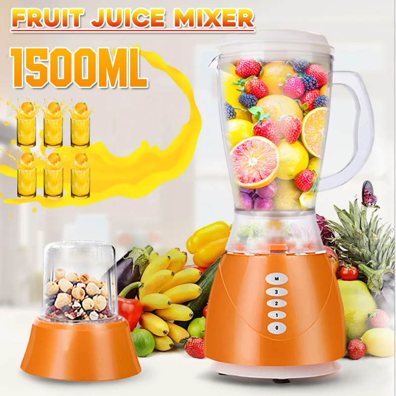 

Becornce 1.5L 6 Cups Nutrition Fruit Juicer-Blender Mixer Grinder Bottle Shaker Portable DIY Juicing Machine 350W