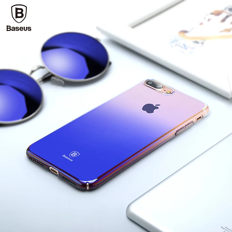 

Baseus luxury brand Phone Case For iPhone 6 6S Plus 7 Plus 8 Plus X Plastic Ultra Slim Phone Case Back Cover protection case