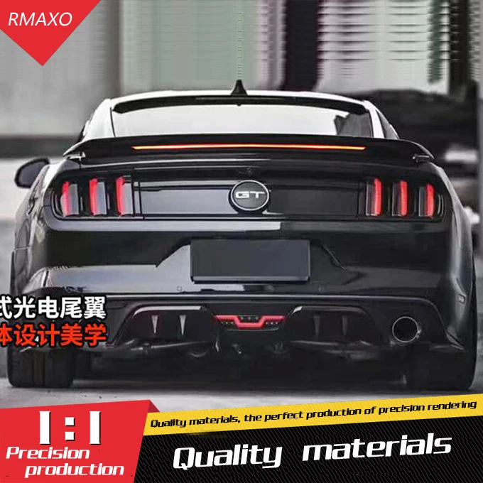 

For Mustang Spoiler 2015-2018 GT LED LIGHT ABS Material Car Rear Wing Primer Color Rear Spoiler For Ford Mustang Spoiler