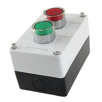 

AC 110V Red Green Signal Light Lamp NO Momentary Push Button Switch Station Box
