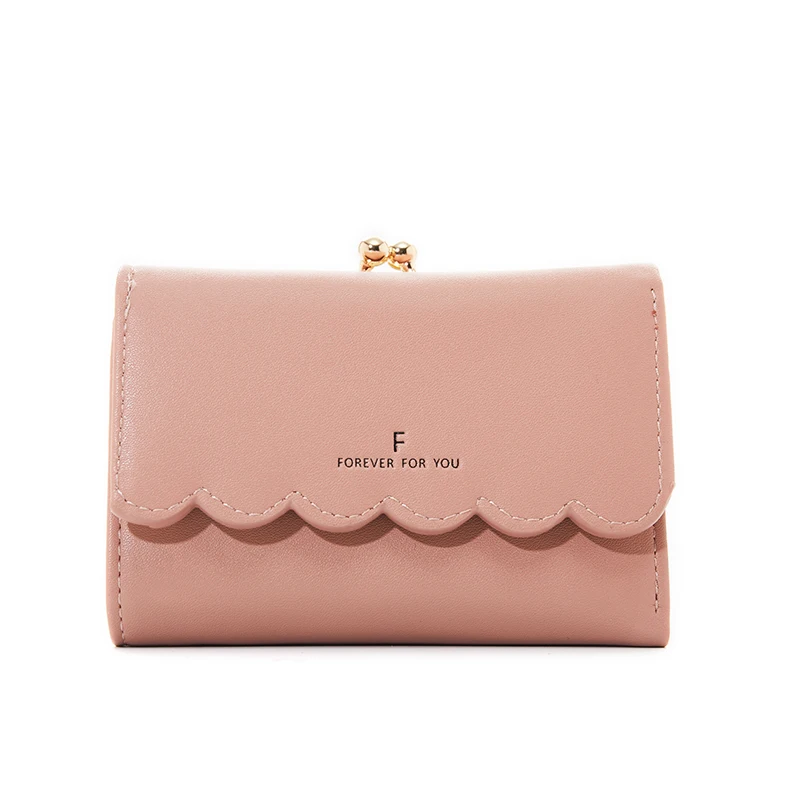 

CHALLEN Wallet Women Small Cute Purse Short Leather PU Fashion Solid Color Key Card Female Multifunction Mini Clutch Wallet