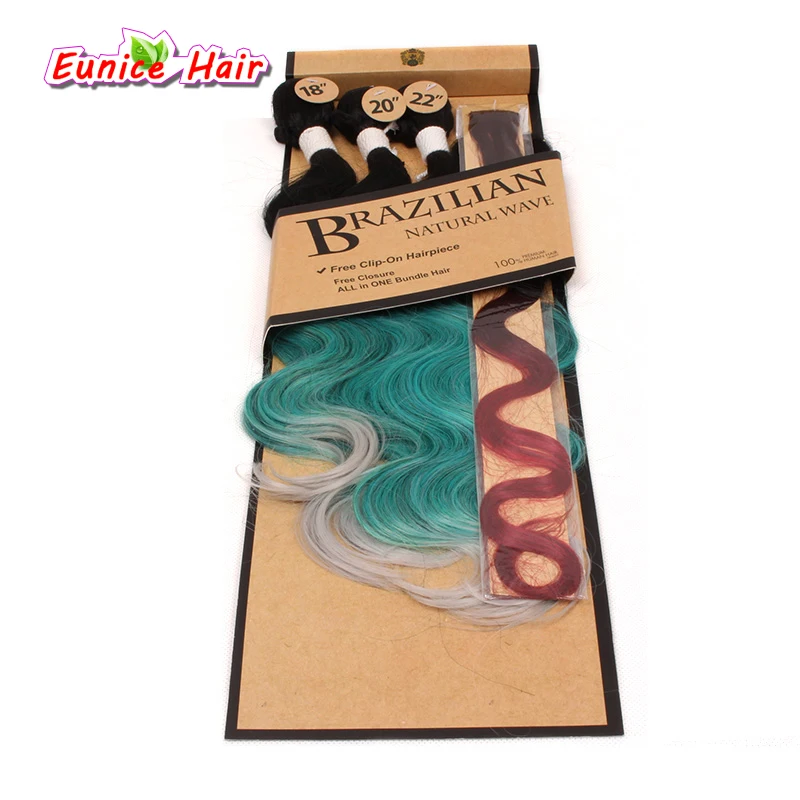 Synthetic Braiding Ombre Body Wave Two Tone Three Tone Brazilian Natural Wave Hair Weft 18