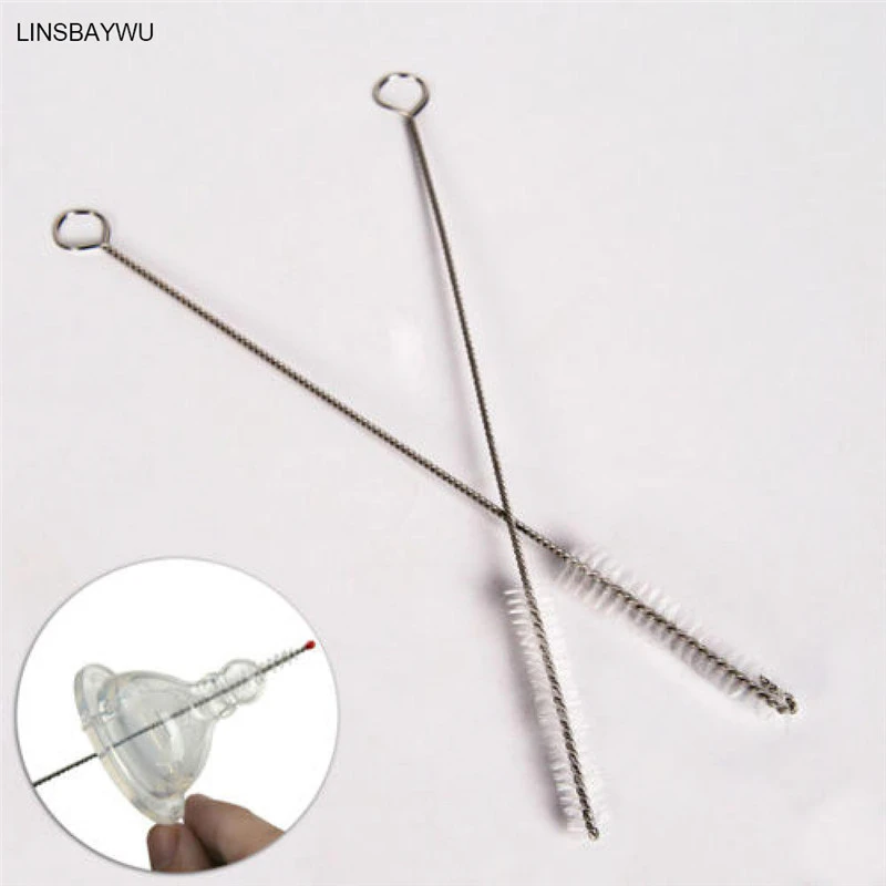 Mila-Amaz 10 Pcs Pipe Cleaning Brushes White Tube Brush Nylon Bottle Pipe Cleaner Set for Straws Glasses Bottle