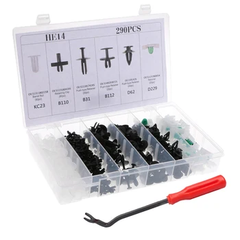 

290pcs Universal Mixed Car Body Fastener Plastic Rivet Retainer Clips Fastener Fixed Clamp