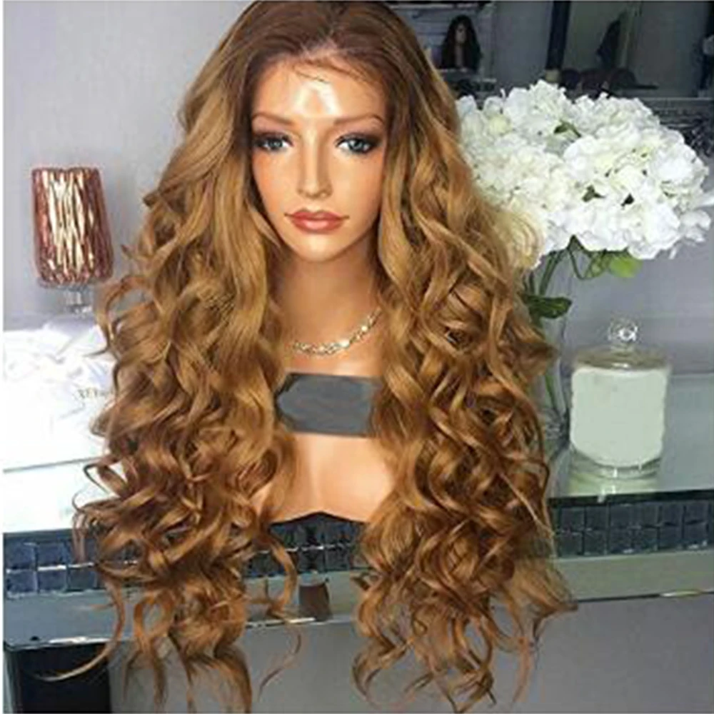 

Simbeauty Loose Wave Brazilian Remy Human Hair Wigs Glueless Full Lace Wigs Two Tone Ombre Color Pre Plucked Bleached Knots