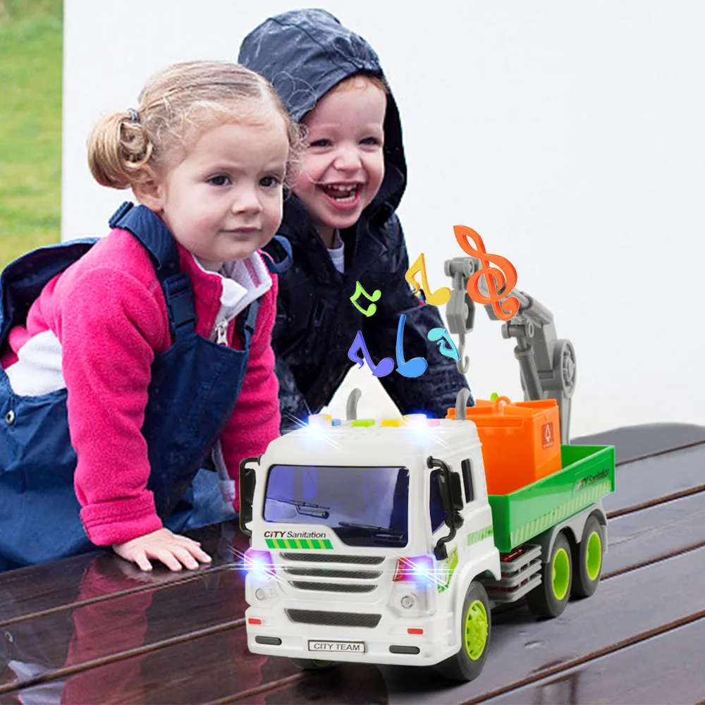 

1/16 Inertial Car Engineering Truck Model Plastic With Light Music Gift Kids Children toys for boys Xmas Gifts For Kids