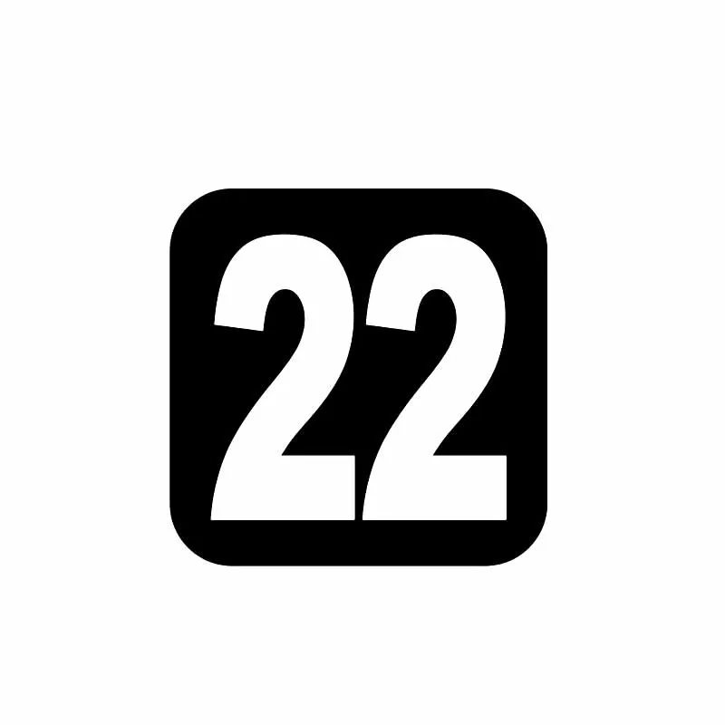 14*14 см номер 22 Виниловая наклейка автомобильные наклейки аксессуары ПВХ эмблема