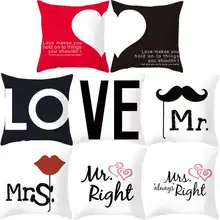 1 шт. креативный мультяшный чехол для подушки с надписью Mr& Mrs Микки Маус Mr Right, чехол для подушки, домашний текстиль, домашний декор, новинка