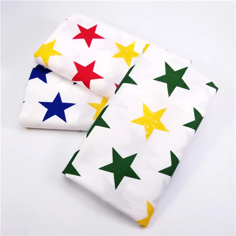 

Pentagram Print Cotton Twill Fabric Patchwork Textile Cloth DIY Sewing Quilting Cotton Cloth For Infant Clothing Cotton Fabric