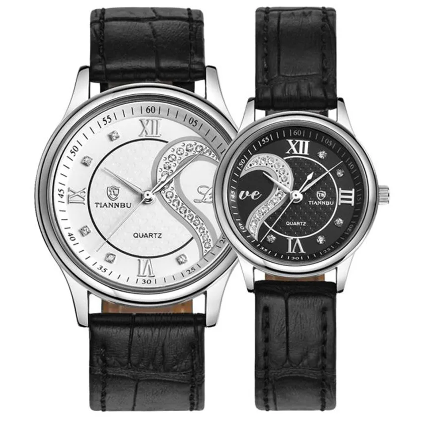 

2018 New 1 Pair/2pc Tiannbu Ultrathin Leather Romantic Fashion Couple Dropshipping Wrist Watches L306