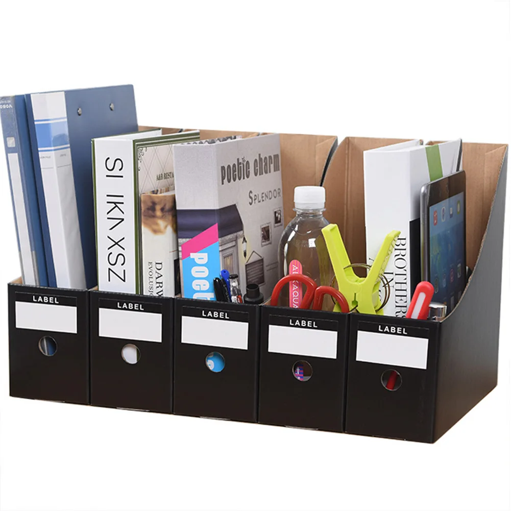 

5PCS/Set Storage Box Magazine Simple Paperwork Desk Organiser Pencil File Holder Rack Office School Stationery Paper
