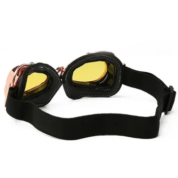 

Motorcycle Goggles Pilot Helmet Goggles Retro Vintage Artificial Leather Riding Glasses Copper