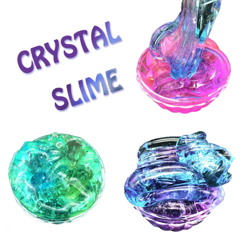 

DIY transparent mucus toy crystal mud fluffy mud clay glue gradient color cloud clay supplies for children