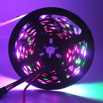 

WS2801 led strip 5m/roll DC5V Individually Addressable Tape ambilight TV 32leds/m SMD5050 RGB magic dream color