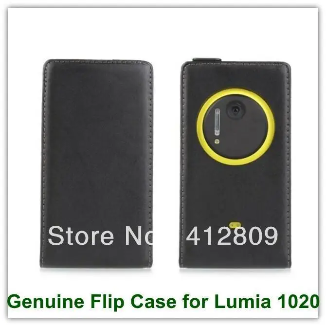 

Vertical Genuine Leather Flip Cover Case for Nokia Lumia 1020 Drop Shipping