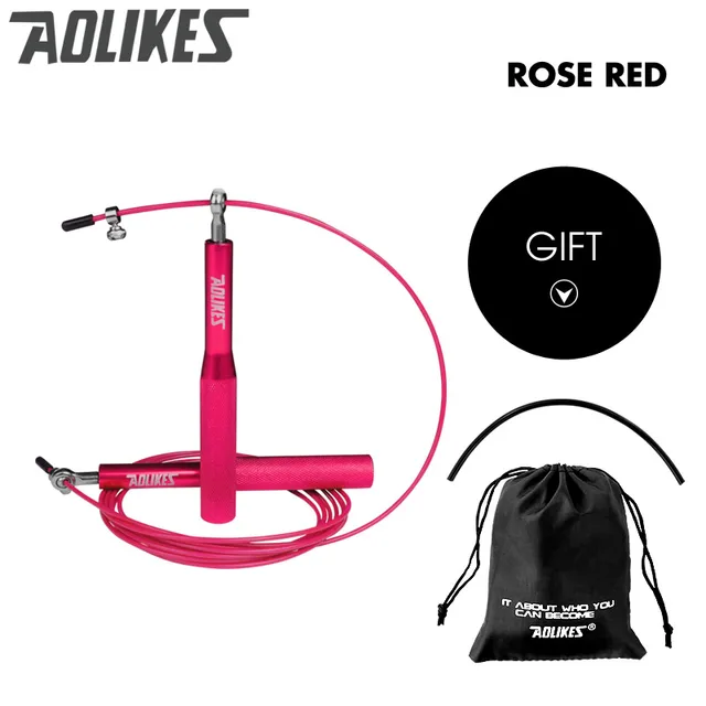 Crossfit Speed Jump Rope Professional Skipping Rope For MMA Boxing Fitness Skip Workout Training With Carrying Bag Spare Cable rose red upgrade3203