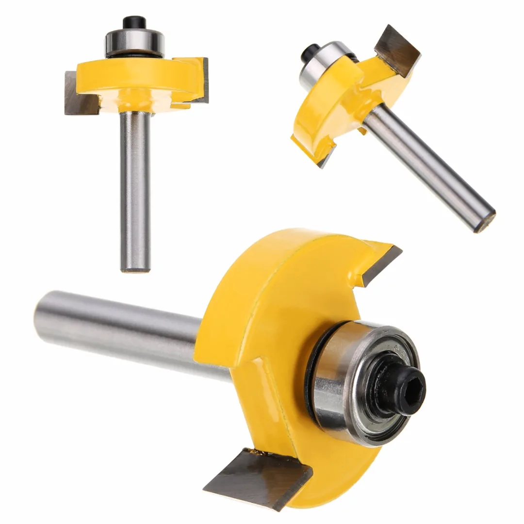 1pc 53mm Length T-slot Slotting & Rabbeting Router Bit 1/4" x 3/8" Woodworking Cutter DIY Power Tools