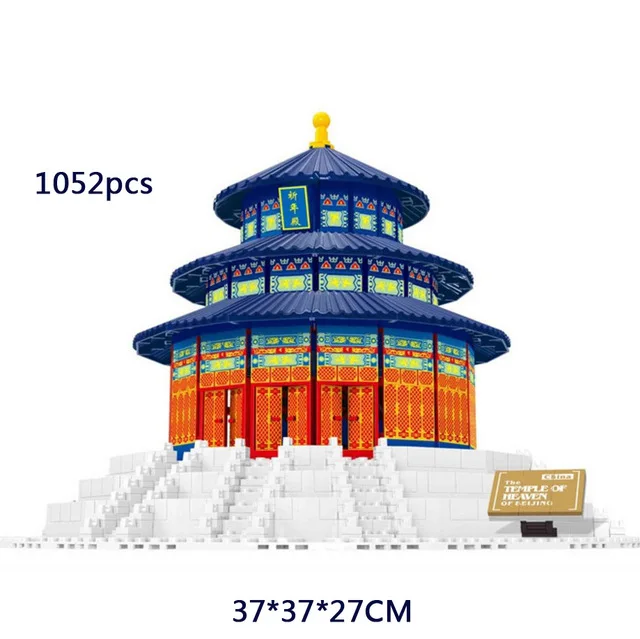 

2019 World Famous Architecture Temple Of Heaven Beijing Perking China Building Block Model Standard Brick Size Toy For Kid