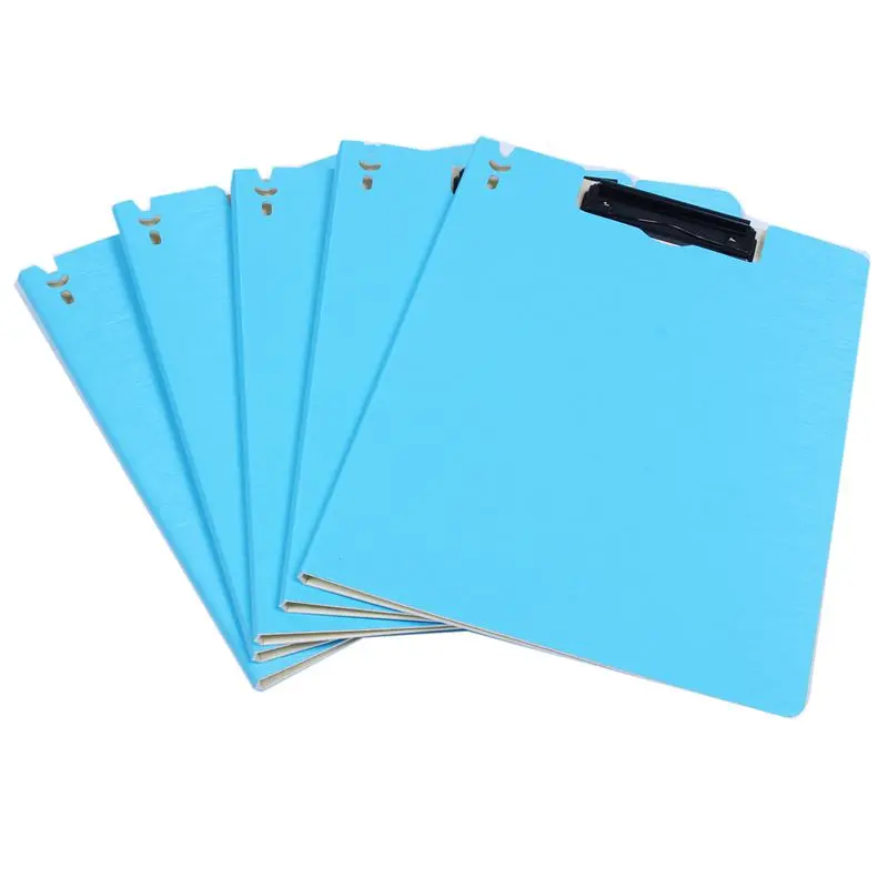 

A4 Clipboard Foolscap Fold-Over Office Document Holder Filing Clip Board, Blue Quantity:5