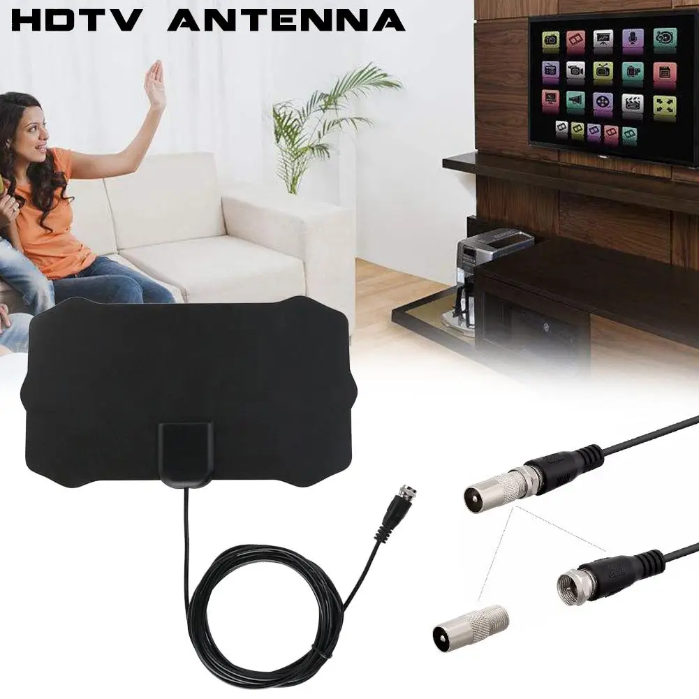 Антена цифровой ресивер усилитель мини DVB-T/T2 50 милей 1080P домашнее Цифровое ТВ радиус ТВ серфинга ТВ лиса антена телевизионные антенны HD