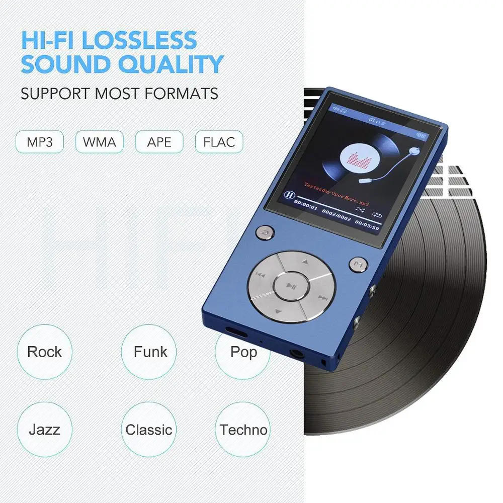 Mp3 плеер металлический с поддержкой bluetooth 2 4 и fm радио|MP3-плееры| |