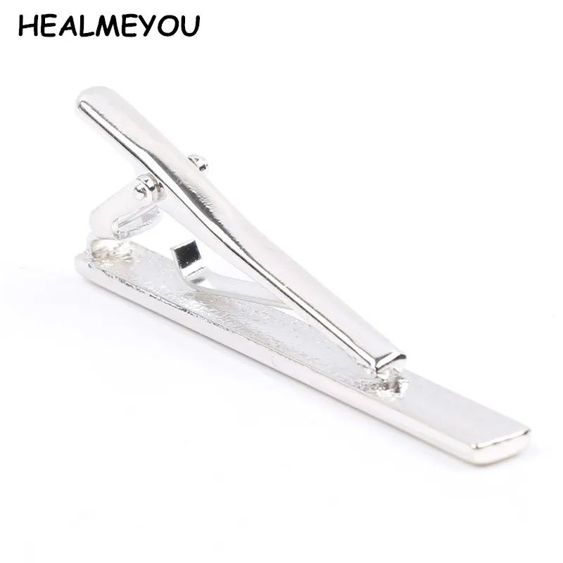 Mens Metal Silver Tone Simple Necktie Tie Pin Bar Clasp Clip For Men