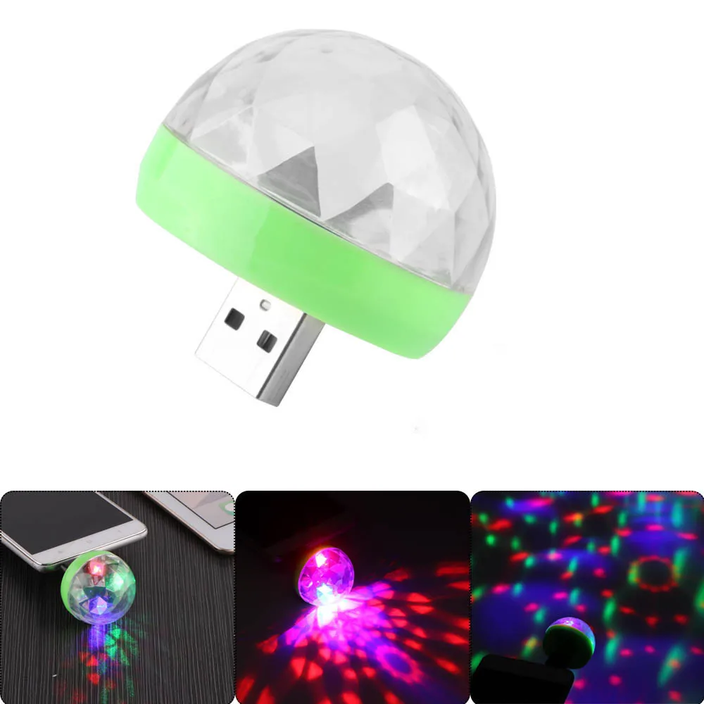 Mini-USB светодиодный вечерние свет музыка мяч огни Цвет изменение с Музыка DJ Light этап для рождественской вечеринки стробоскоп этап лампы