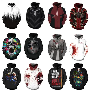 

Halloween Costume Women Men Long Sleeve 3D Printed Hooded Sweater Friends Surprise pattern Halloween Cothes