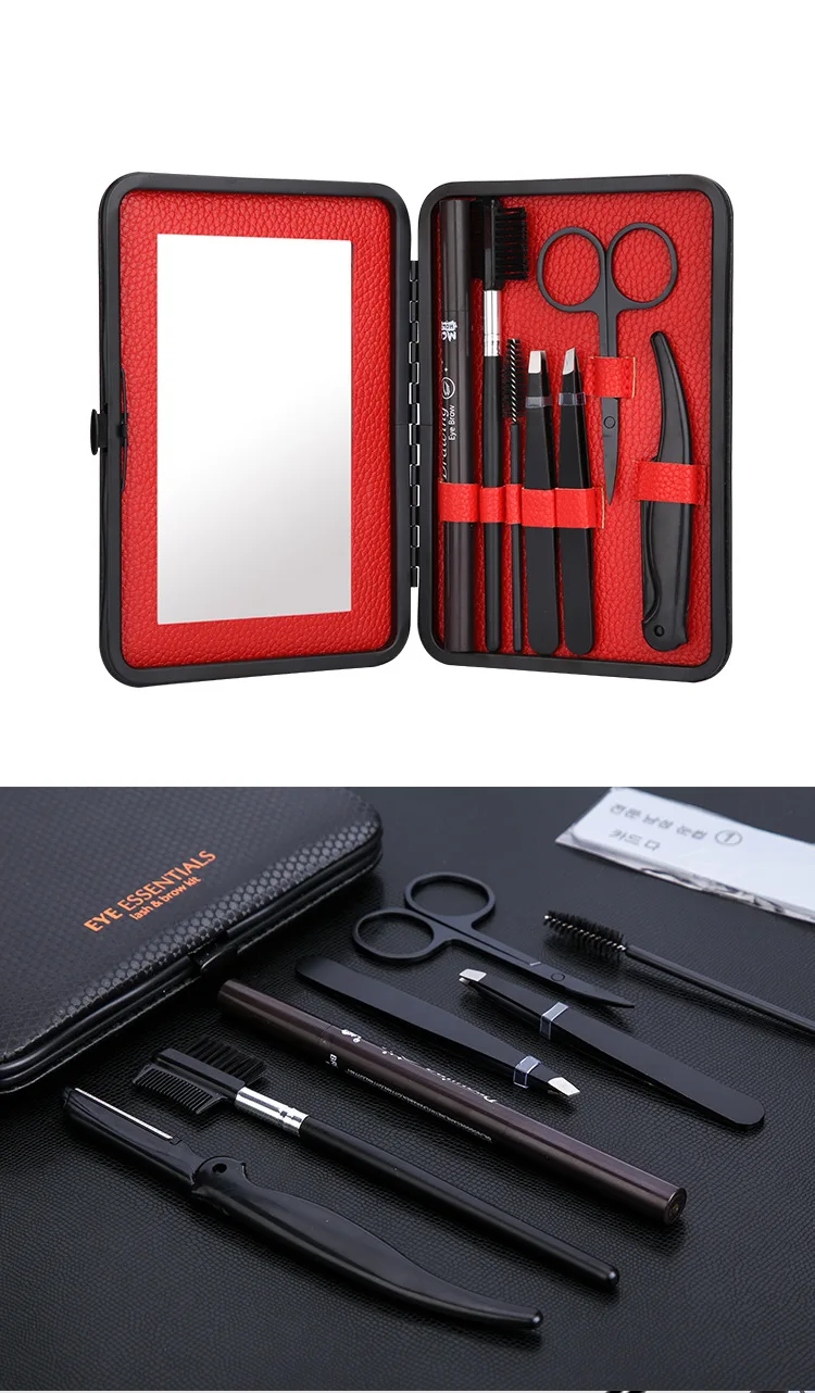 8 in 1 man Eyebrow Trimming Kit Portable Tweezer and Scissor Set for Eyebrow Grooming 4