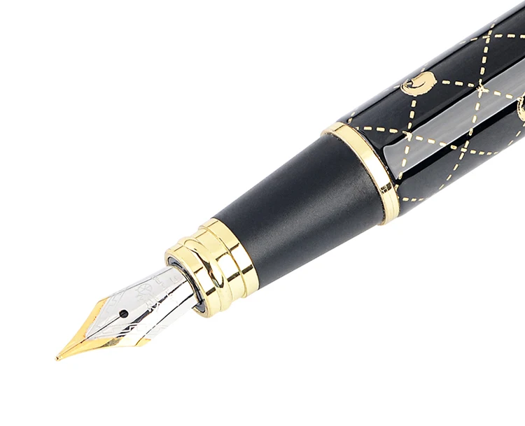Роскошное металлическое самопишущее перо 0,5 мм мелкое перо сетка узор чернила Письменные ручки канцелярские подарки для школы студента офиса
