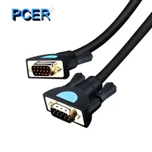 PCER VGA кабель 3+ 9 Экранирование фольгой VGA к VGA кабель для HD ТВ ПК ноутбук ТВ коробка Проектор Монитор Кабель vga шнур 1920*1080P