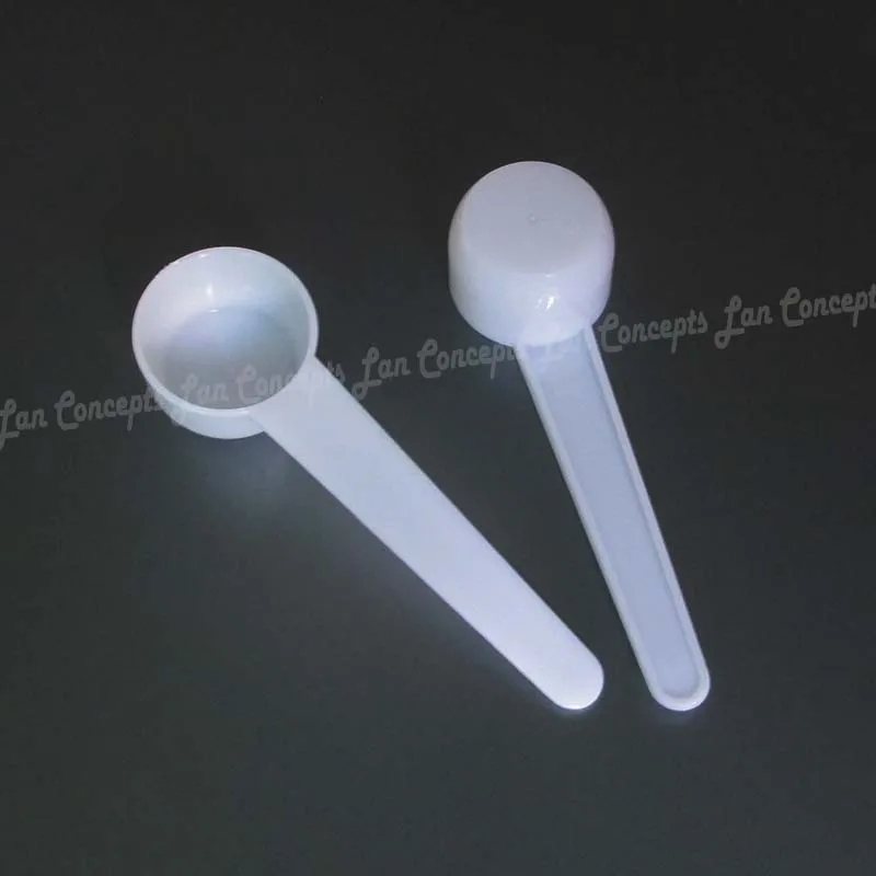 5g 10ml flat plastic measuring spoon PP scoop white 1