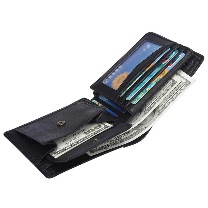 

Custom Name Genuine Leather Men Wallet RFID Business Card Holder Driver's license Short Purse Cowhide Classsic Men's Wallet