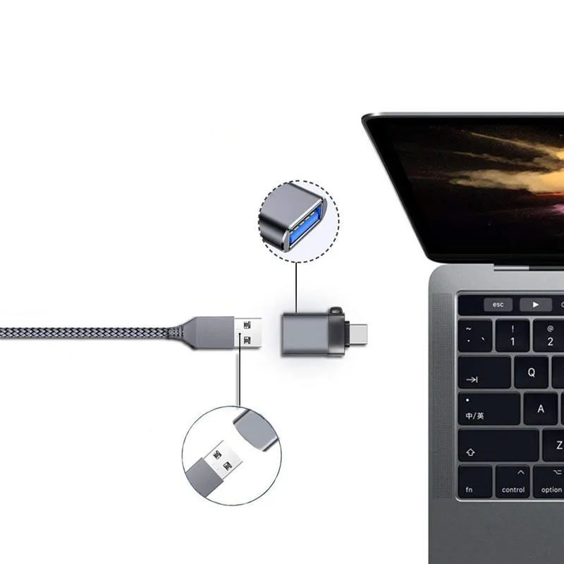 Robotsky type C USB 3,0 конвертер usb type C OTG Кабель-адаптер для samsung Galaxy S8 S9 huawei P20